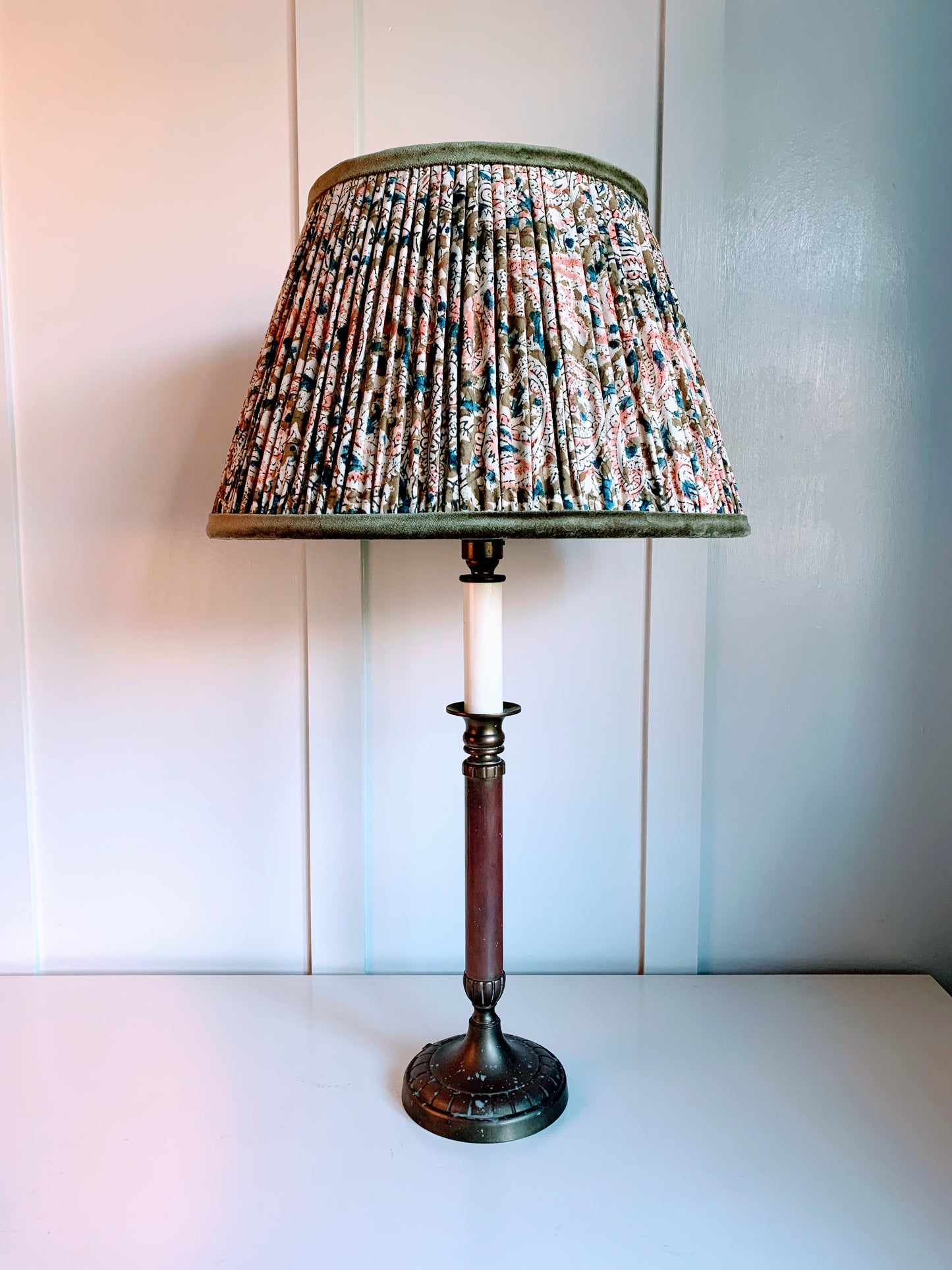 Olive Bouquet velvet trim