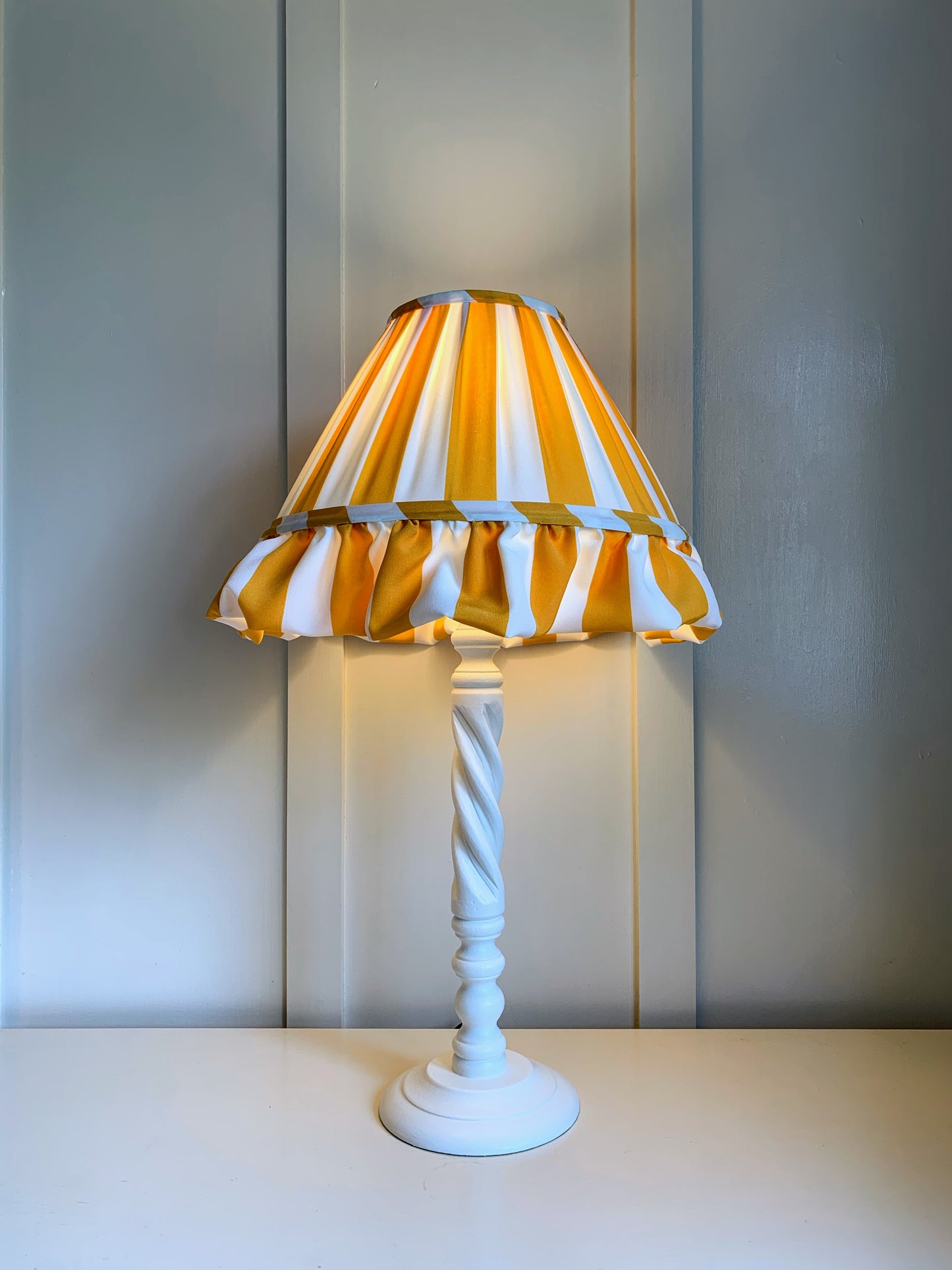 Ochre Stripe Ruffle - sewn to order