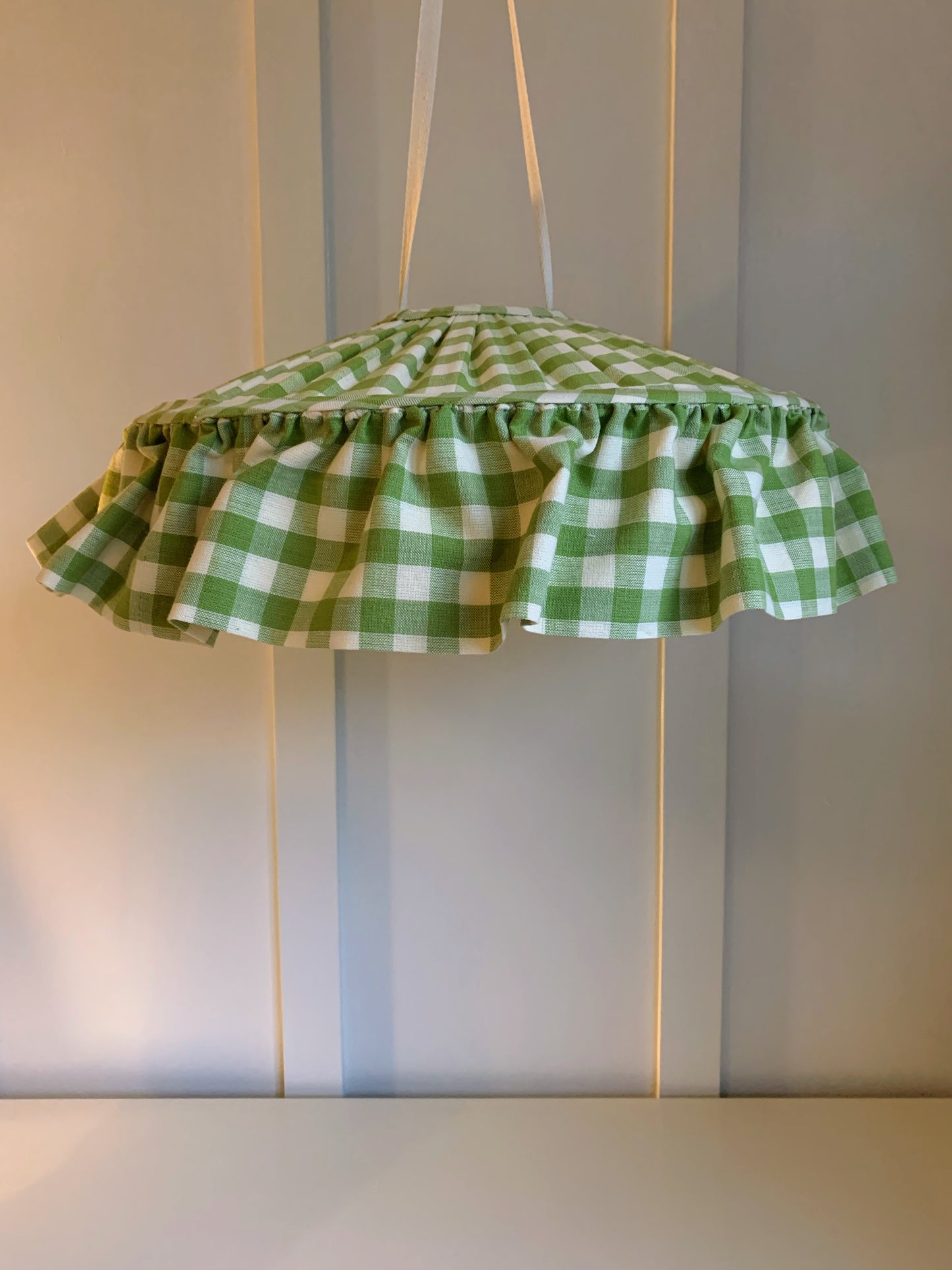 Olive Gingham Carousel - sewn to order