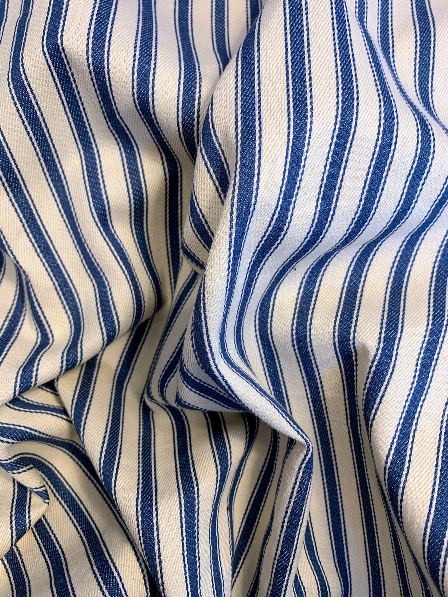 Ticking Drum in French Blue - sewn to order