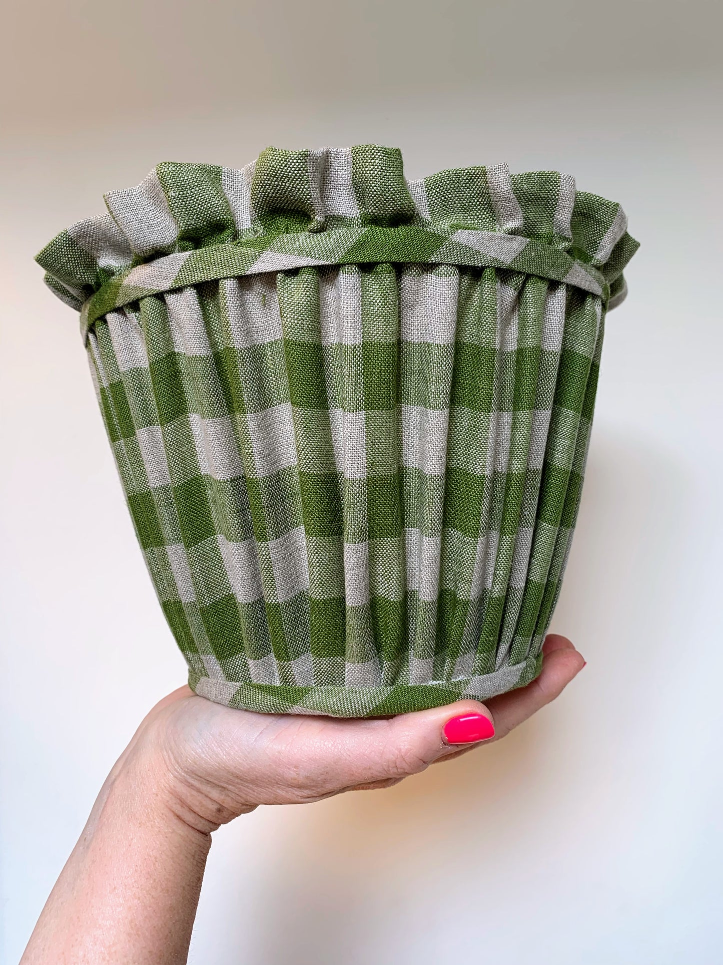Moss Green Gingham Ruffle