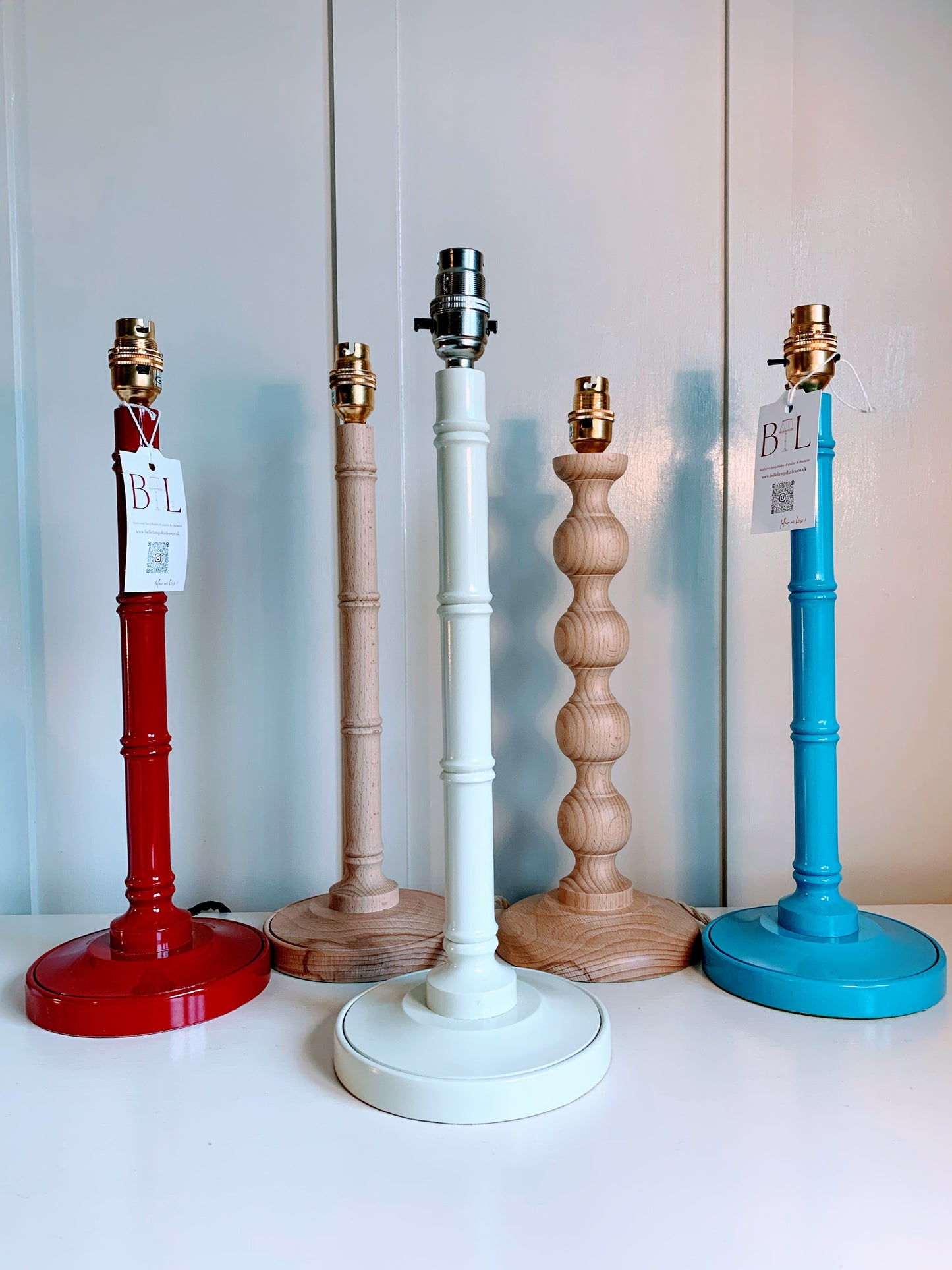 Natural waxed handturned bamboo lamp