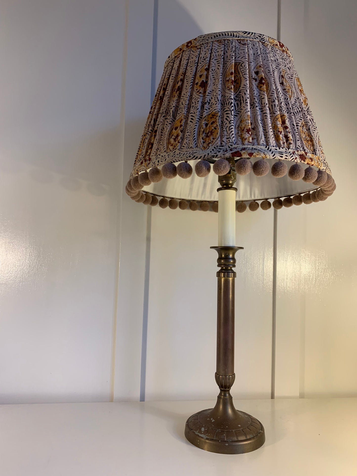 Ochre Paisley Pom Pom - Sewn to Order