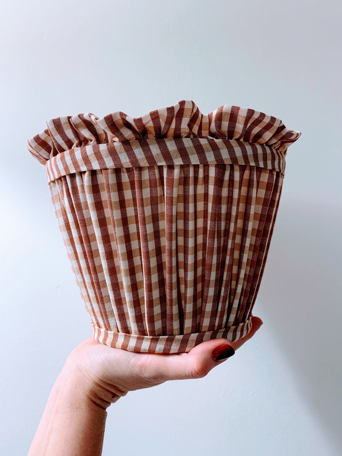 Butterscotch Check Ruffle - sewn to order