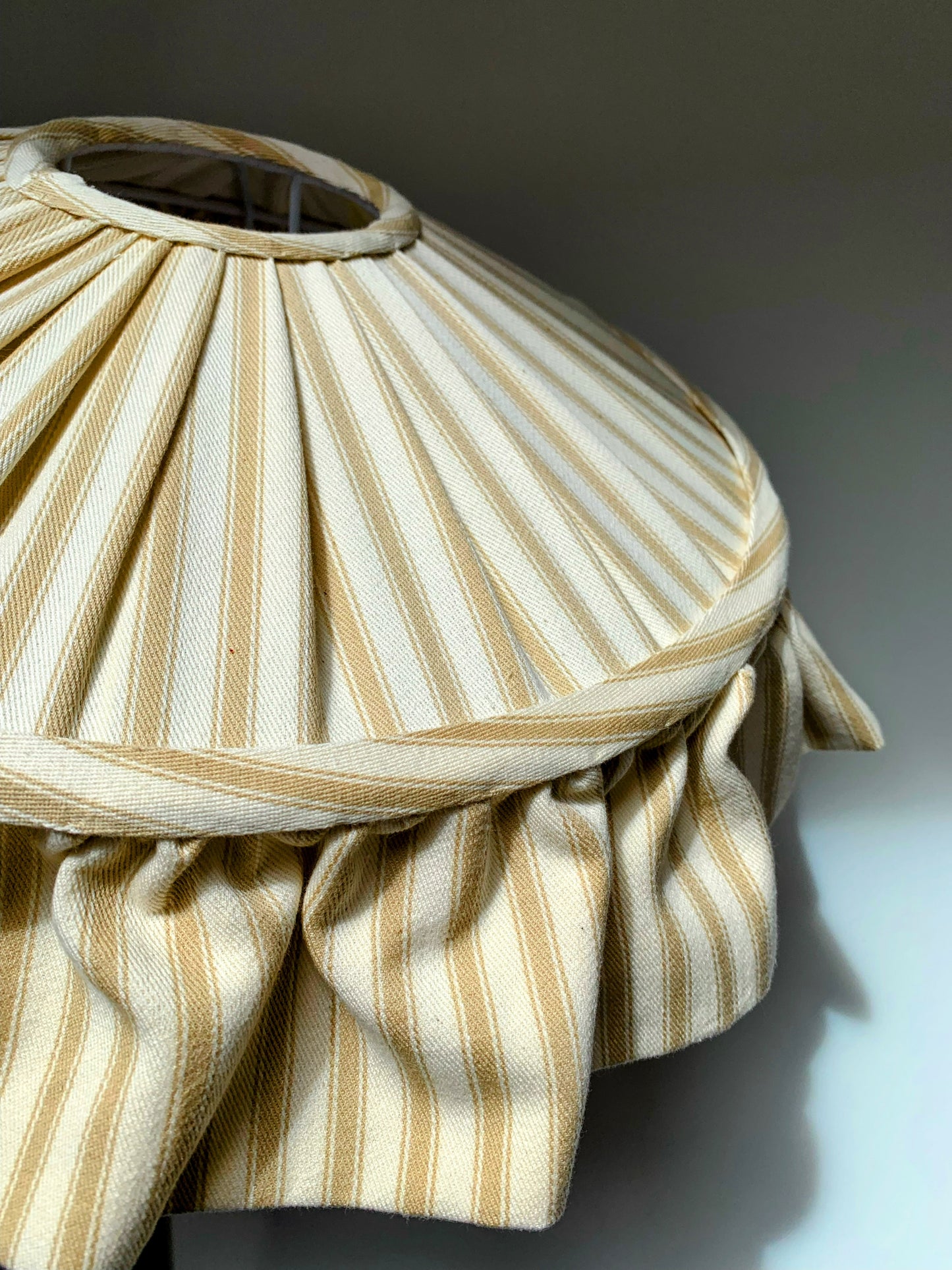 Taupe Ticking Carousel - sewn to order