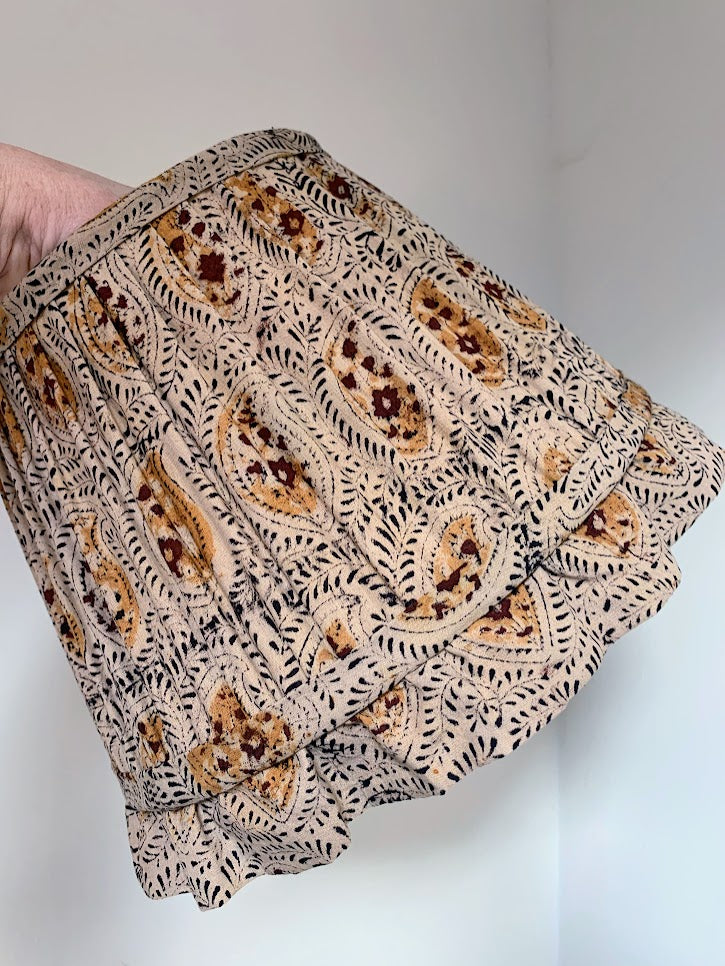 Ochre Paisley Ruffle - Sewn to Order