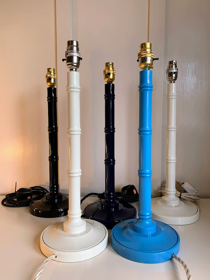 Cornflower Blue handturned bamboo lamp