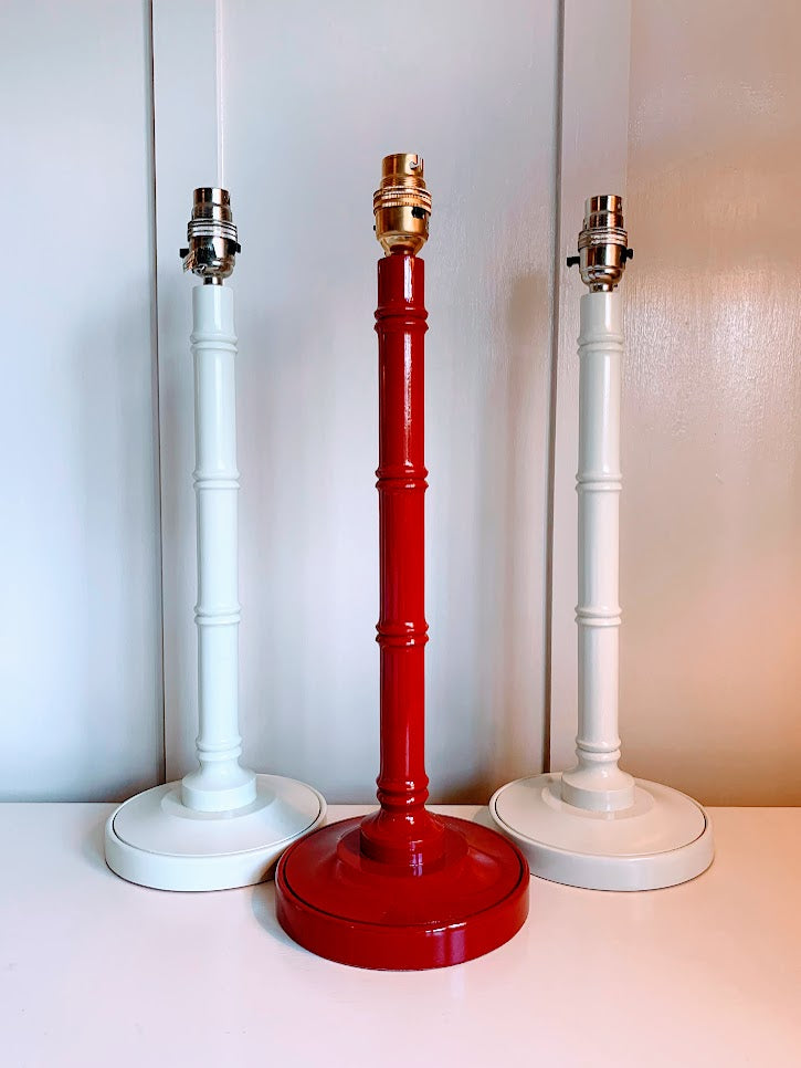 London Bus Red handturned bamboo lamp