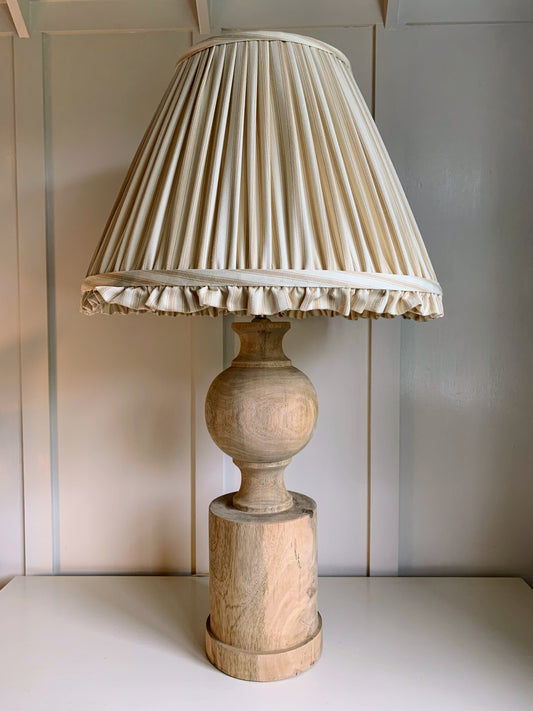 Ticking Ruffle in Taupe