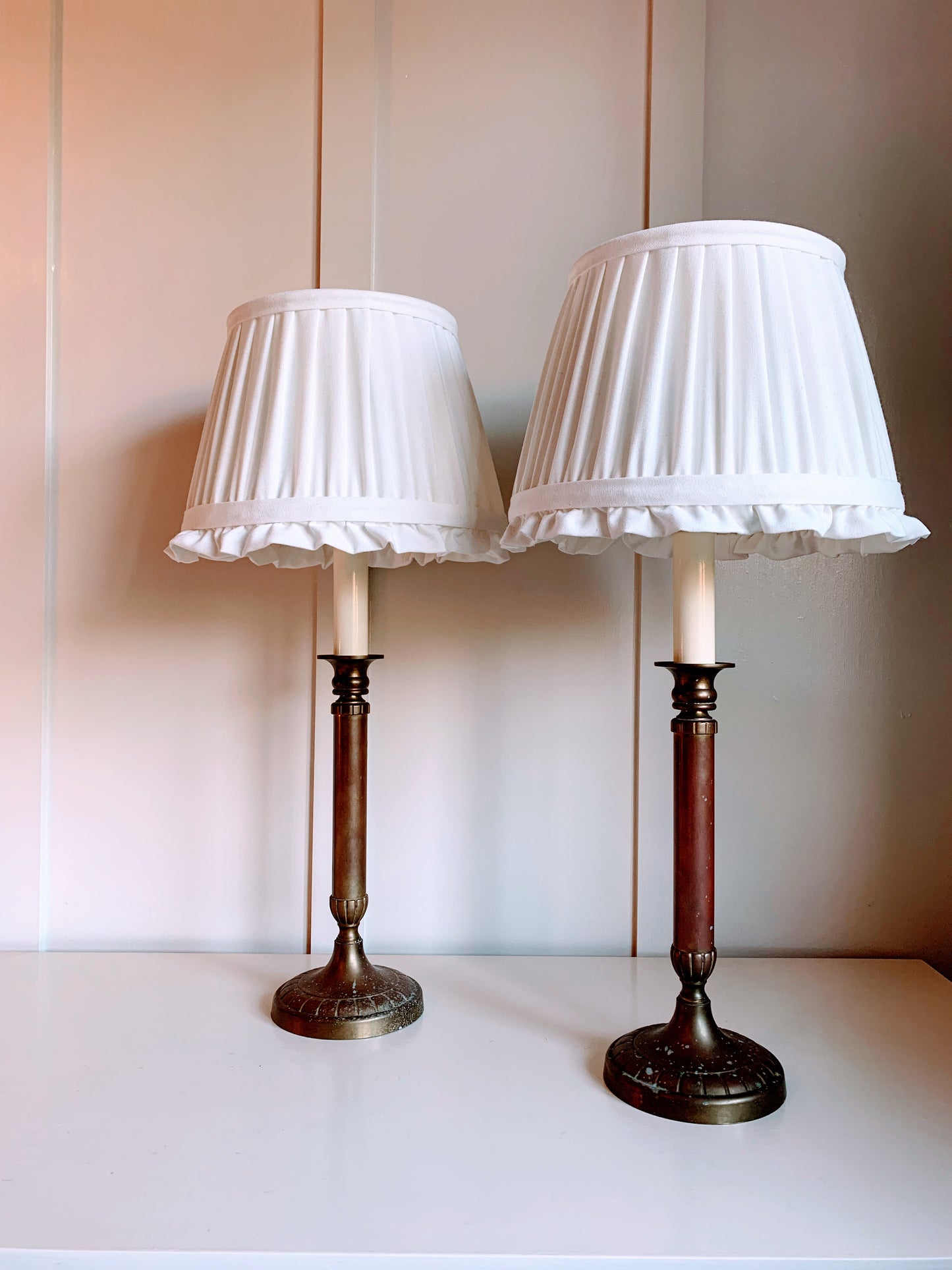 White Linen mix Ruffle - sewn to order