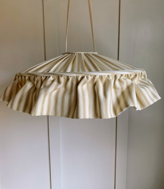 Taupe Ticking Carousel - sewn to order