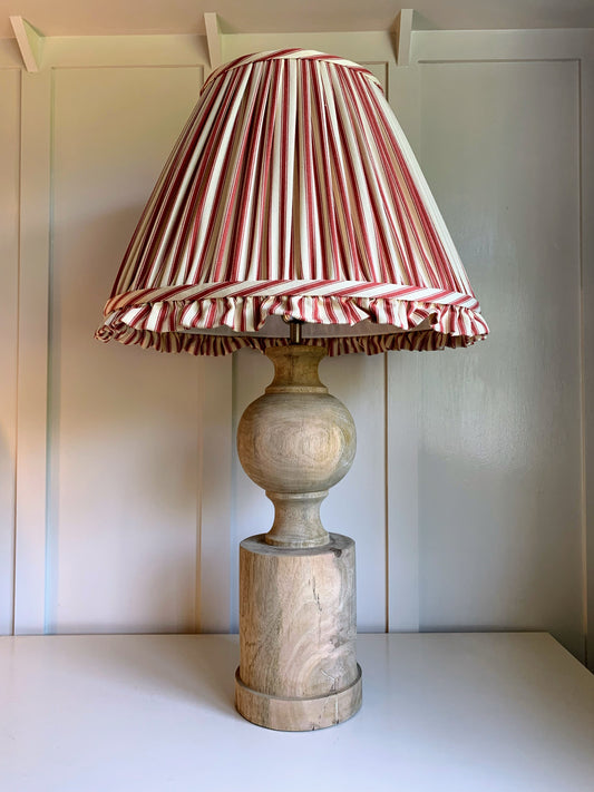 Ticking Ruffle in Terracotta Red
