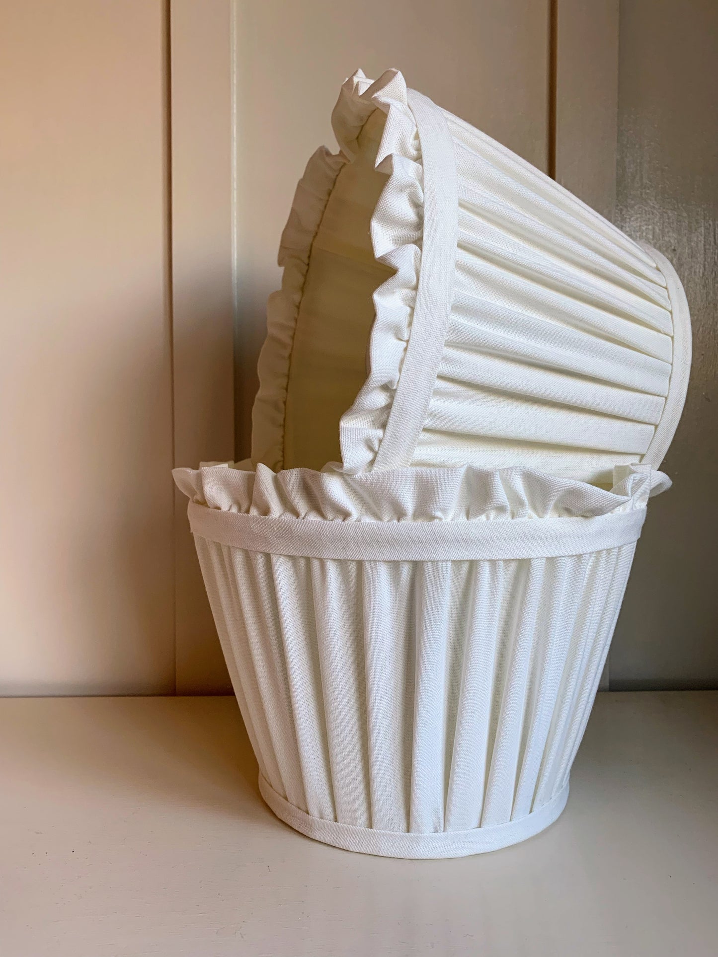 White Linen mix Ruffle - sewn to order