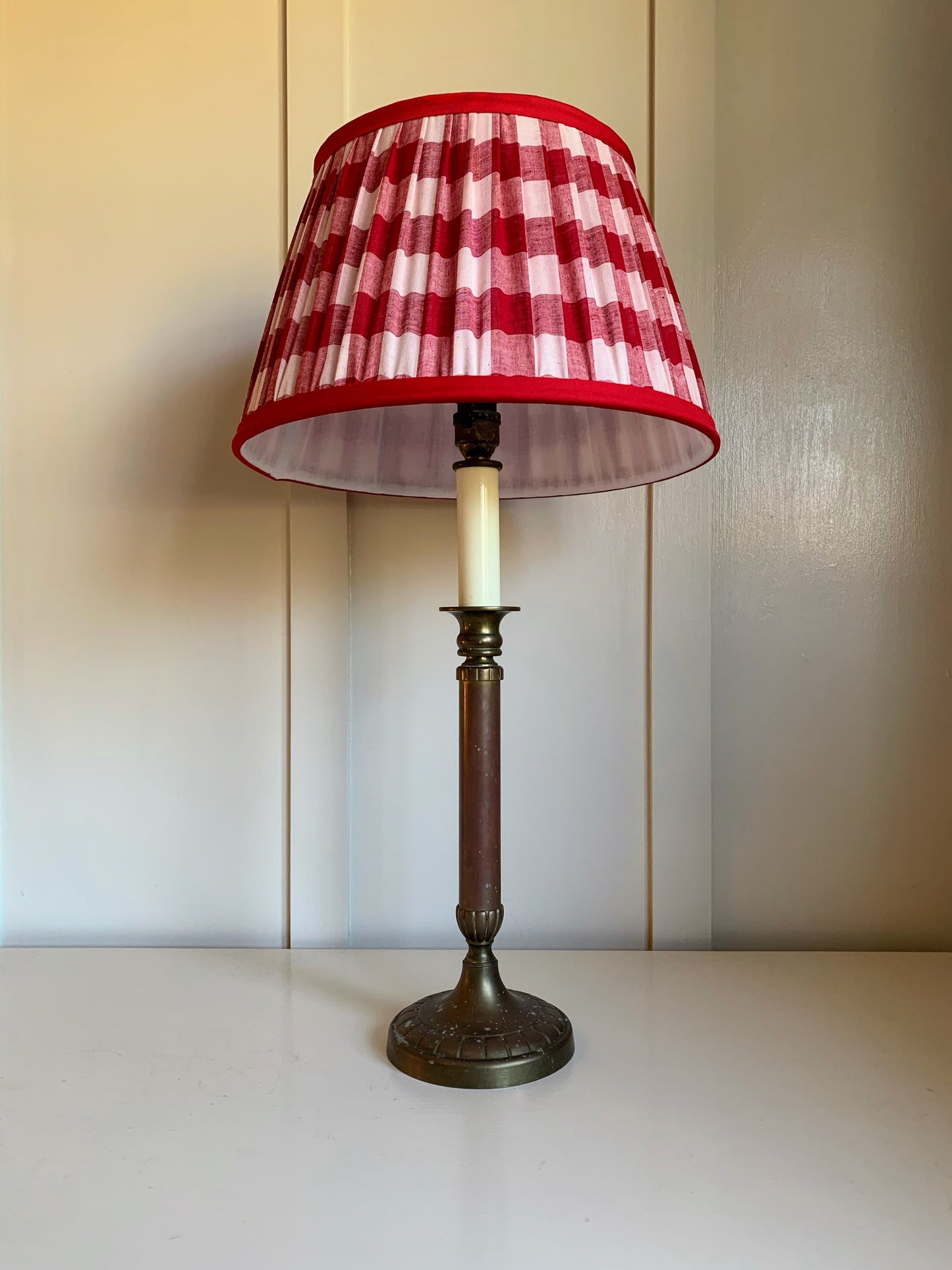 Red Check Drum- sewn to order