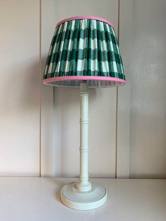 Evergreen Gingham Blush trim - Sewn to order