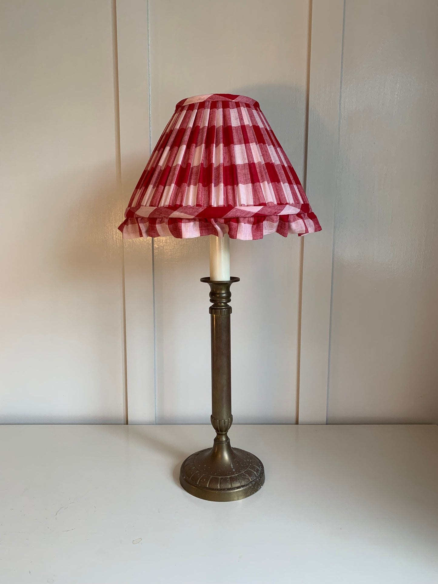 Ruby Red Gingham Ruffle - sewn to order