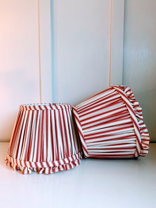 Ticking Ruffle in Terracotta - sewn to order