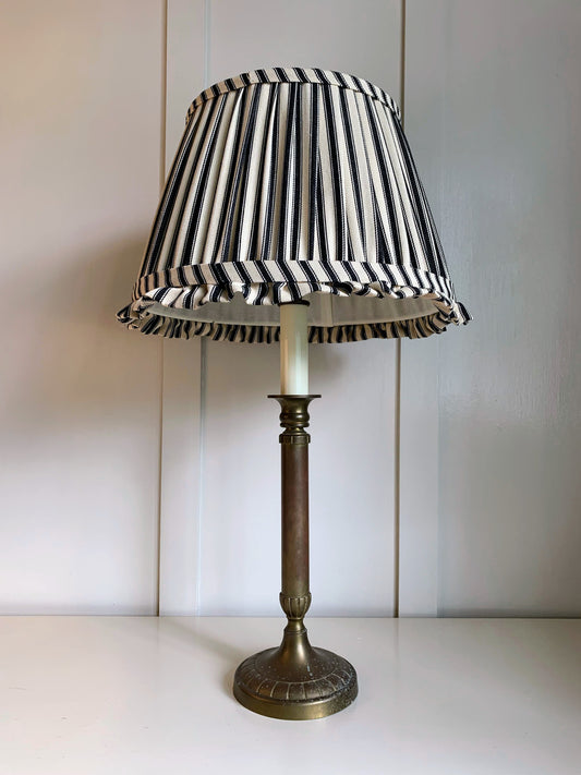 Ticking Ruffle in Soot - sewn to order