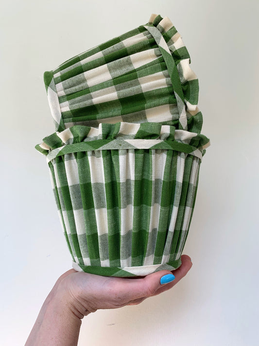 Olive Gingham Ruffle