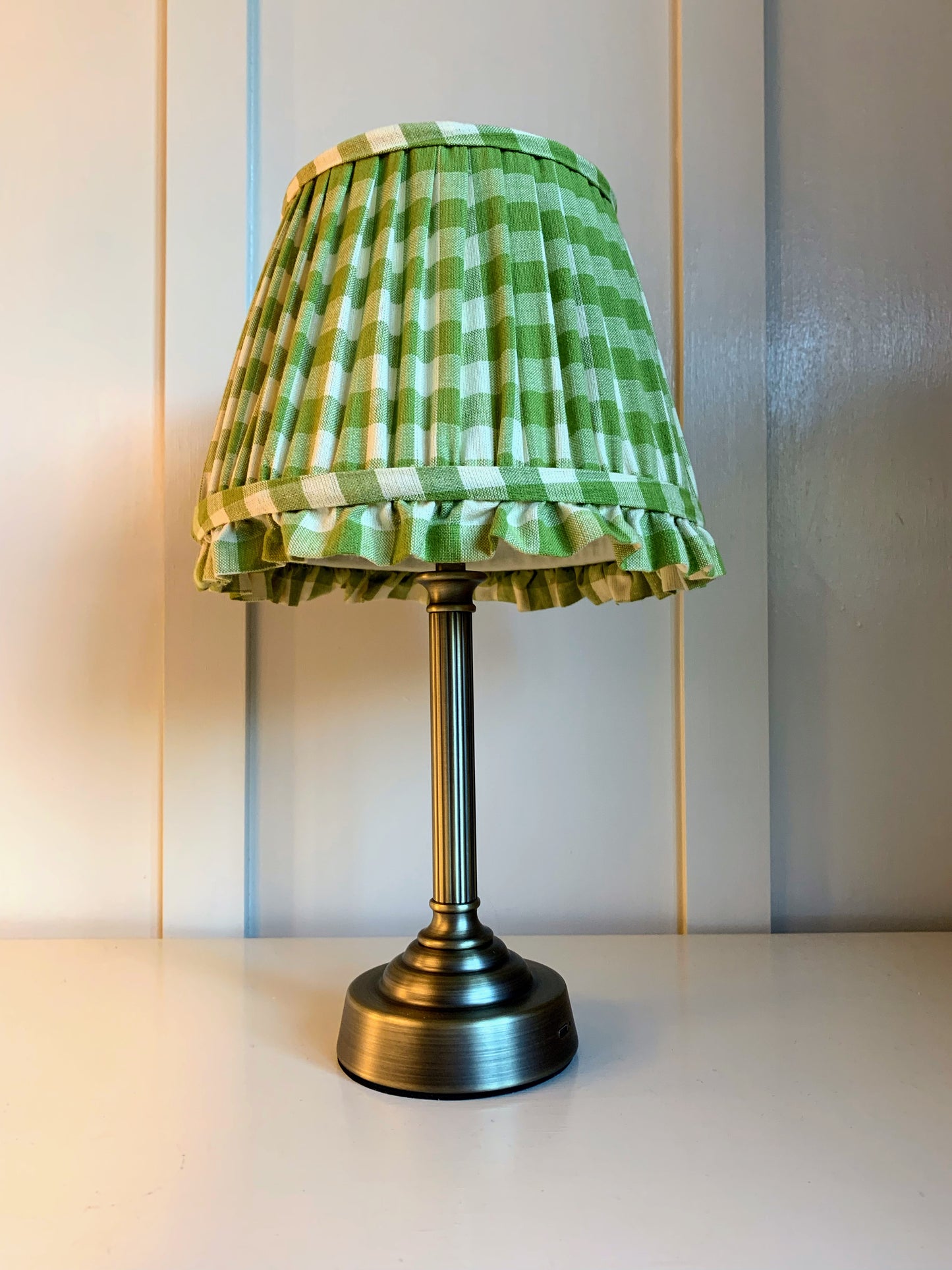 Olive Gingham Ruffle - sewn to order