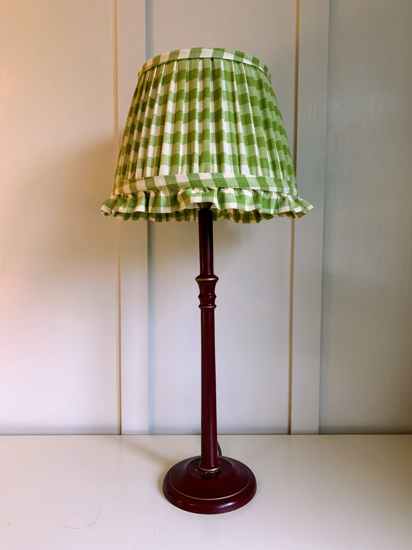 Olive Gingham Ruffle - sewn to order