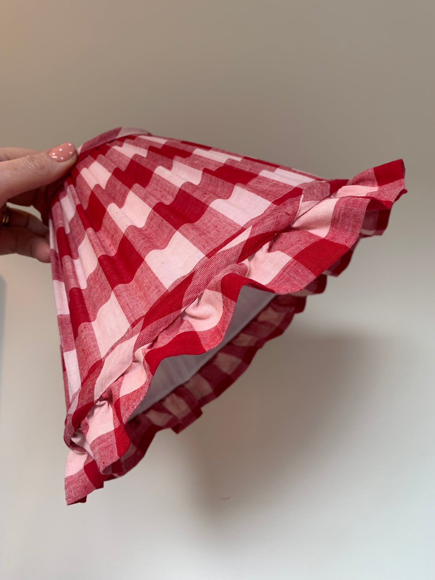 Ruby Red Gingham Ruffle - sewn to order