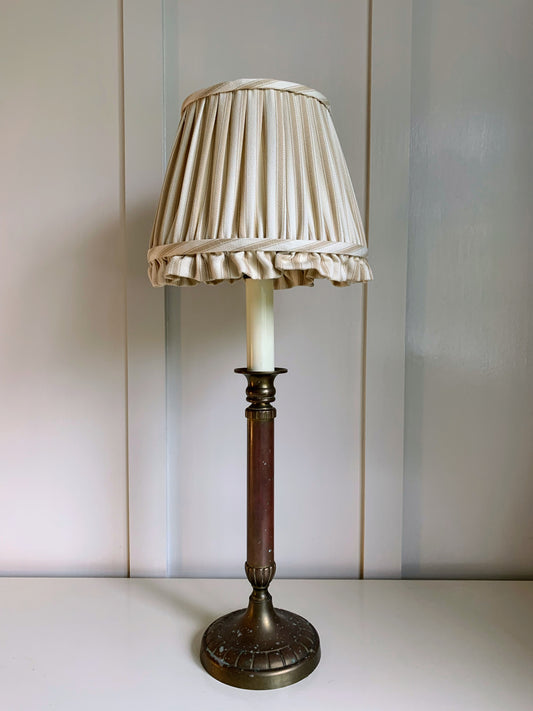 Ticking Ruffle in Taupe - sewn to order