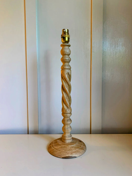 Twisted Mango Wood Lamp