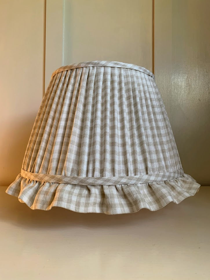 Putty Gingham Ruffle - Sewn to order