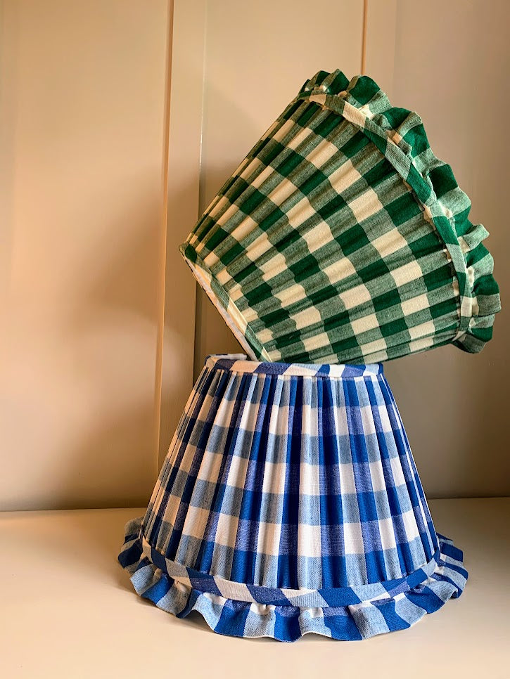 Cobalt Gingham Ruffle - Sewn to order