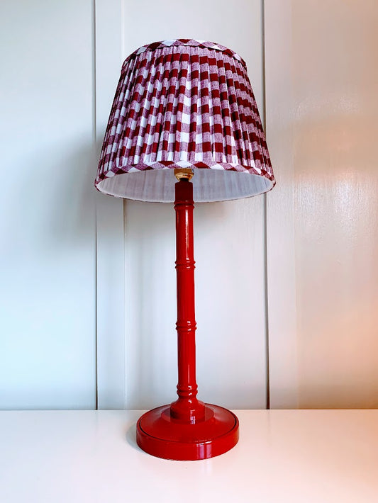 Berry Red Gingham Drum - Sewn to order